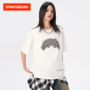 T恤男女宽松纯棉体恤 涂鸦印花短袖 SprayGround鲨鱼嘴2025夏季 新款