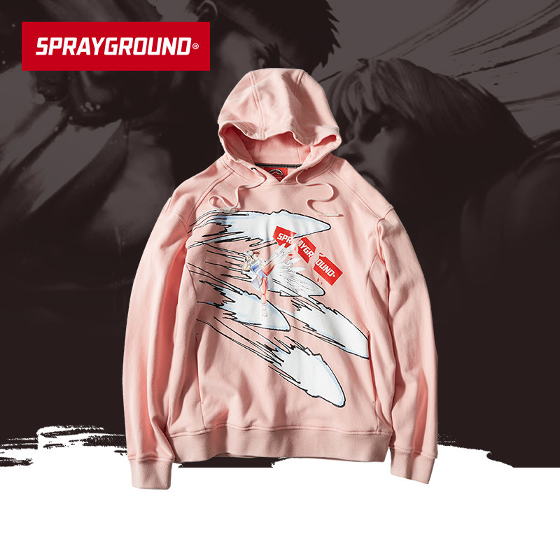 SprayGround新款街霸联名连帽卫衣男女情侣宽松休闲潮牌W0713334