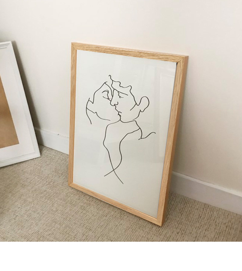 kiss love 抽象极简人物线条 韩系黑白简约家居 民宿咖啡厅推荐