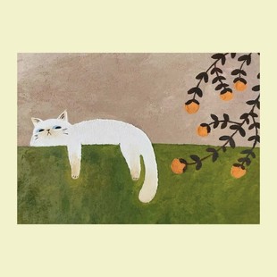 现代简约慵懒猫咪客厅玄关装饰画治愈系小众卧室儿童房电表箱挂画