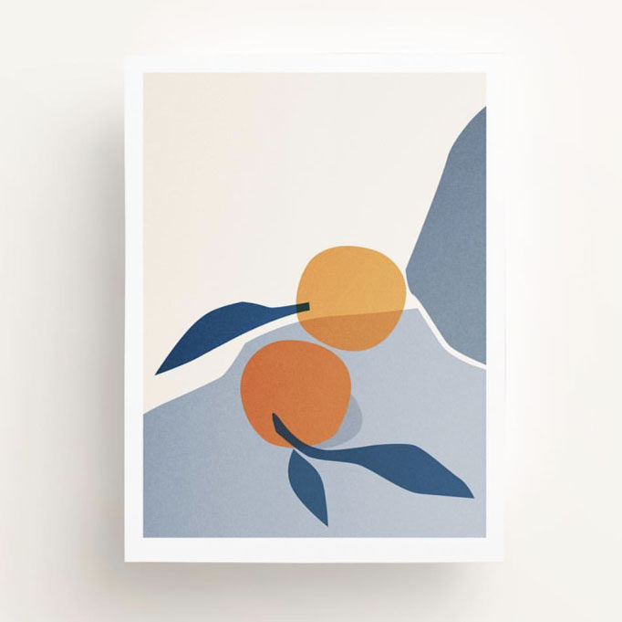 blue 蔚蓝海洋浆果 简约法式 清新复古配色 艺术海报 家居装饰画