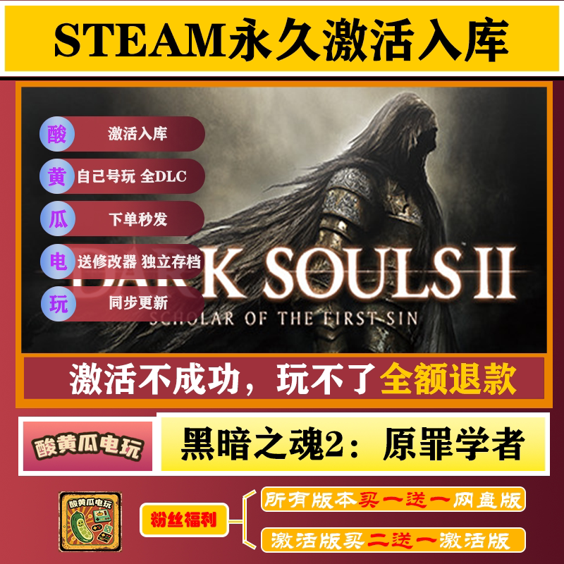 黑暗之魂2：原罪学者 Steam正版离线游戏 全DLC高速下载 账号独享