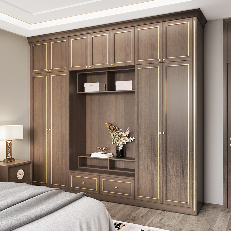 掌上明珠全屋定制东方雅居设计案例胡桃木新中式平开门衣柜定制