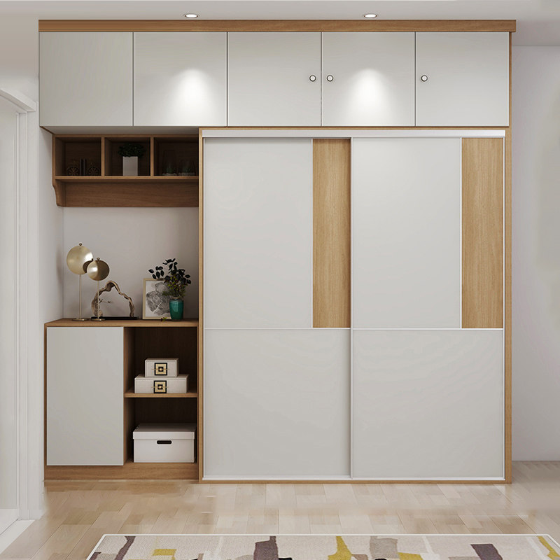 掌上明珠家居现代简约卧室推拉门定制衣柜储物柜趟门衣柜整体定做