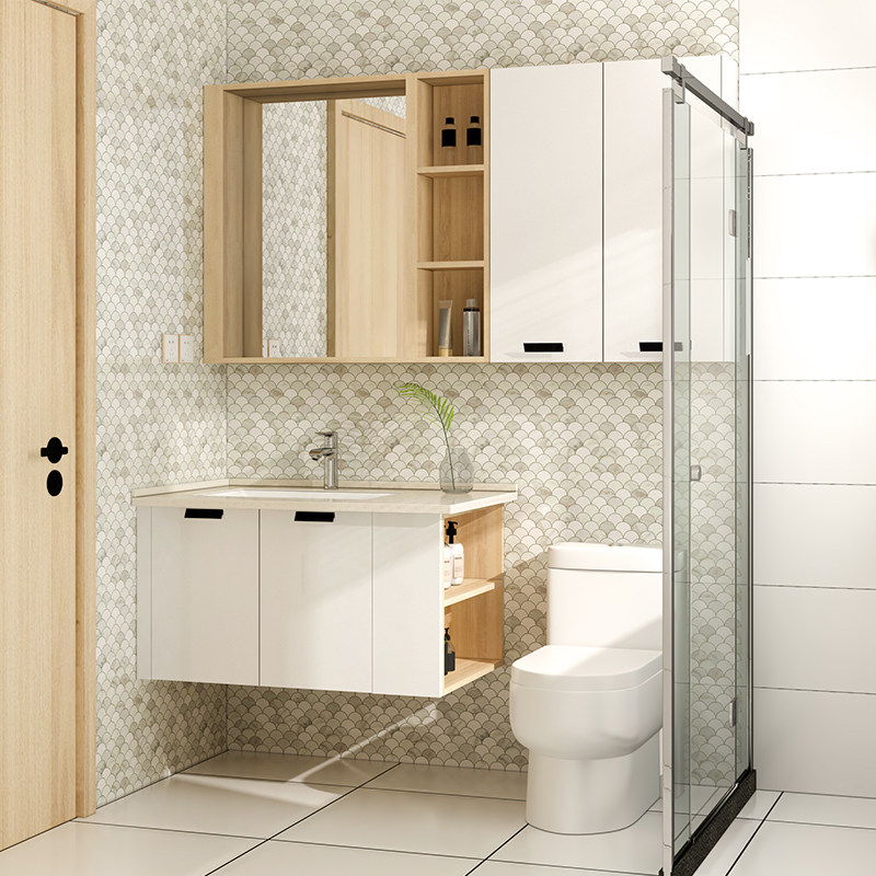 掌上明珠全屋定制日光小居系列浴室柜定制卫浴柜镜柜悬空洗漱台