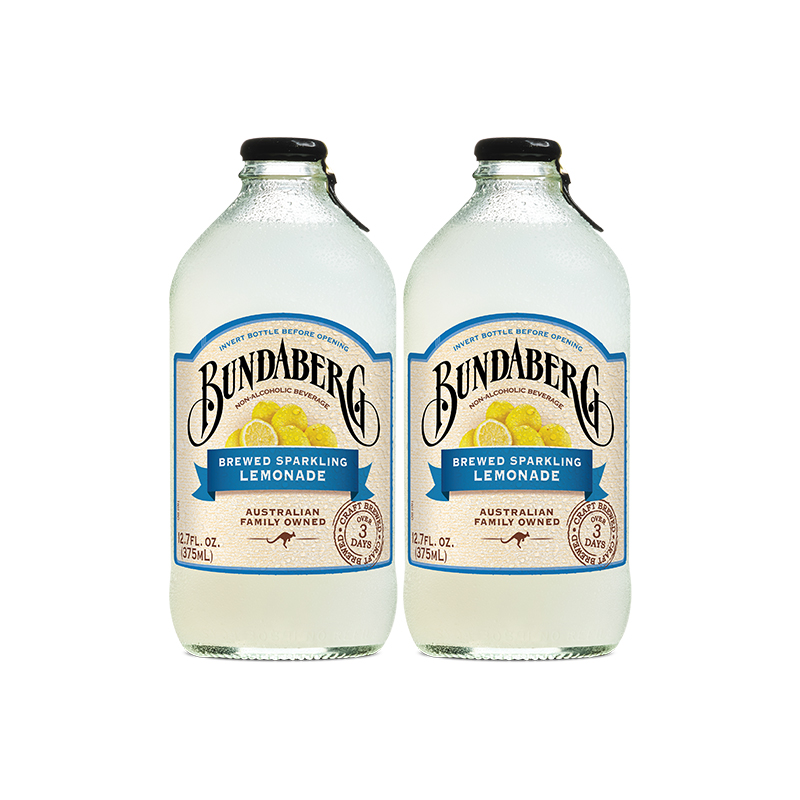 【顺手买1件】澳洲宾得宝Bundaberg柠檬果汁气泡水饮料375ml*2瓶
