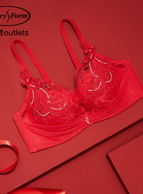 【舒挺杯】安莉芳官方奥莱水溶花边蕾丝性感文胸聚拢无钢圈内衣女