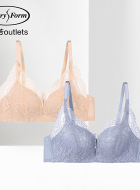 【轻柔杯】安莉芳官方奥莱性感蕾丝薄款小胸舒适文胸无钢圈内衣女