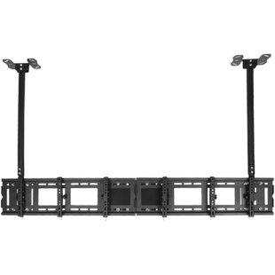 三台电视机吊架奶茶店铺拼接双屏天花板悬挂架子两屏吊装吊顶支架