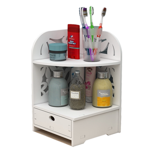 卫生间洗漱台置物架洗手池化妆品三角收纳架浴室桌面牙杯架整理架