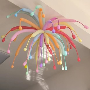 彩色烟火长条气球生日派对多巴胺婚房布置新房订婚结婚装饰氛围感