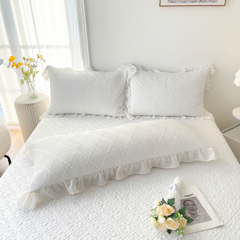 夏季双人冰丝长枕套家用情侣枕头1.5米加长花边枕芯内胆罩一祇装