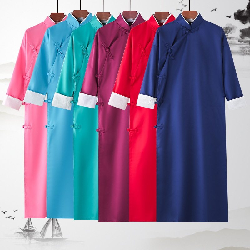 动漫学生相声服男女长袍马褂相声大褂长衫六一民国朗诵快板合唱演