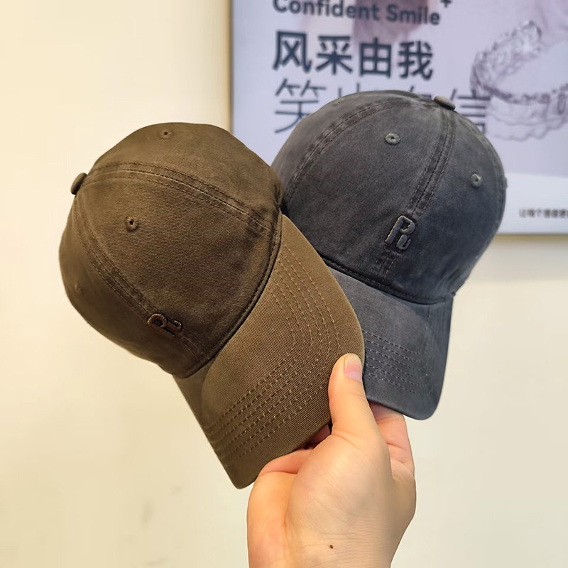 复古简约软顶水洗做旧鸭舌帽