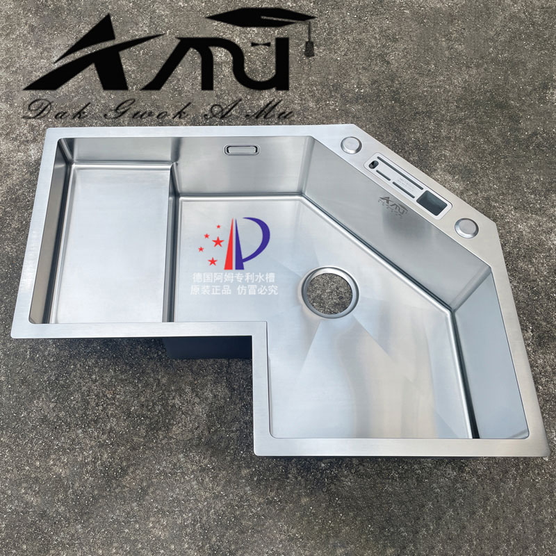 ANU食品级不锈钢阶梯拐角大单盆
