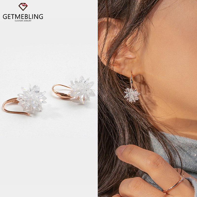 Get Me Bling冰花耳环韩国气质网红雪花长款耳坠 百搭适合冬天的