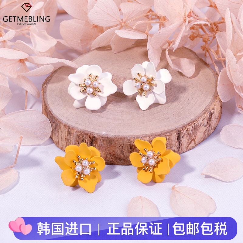 Get Me Bling花朵款耳钉 立体花瓣简约小巧气质甜美 韩国名媛耳饰