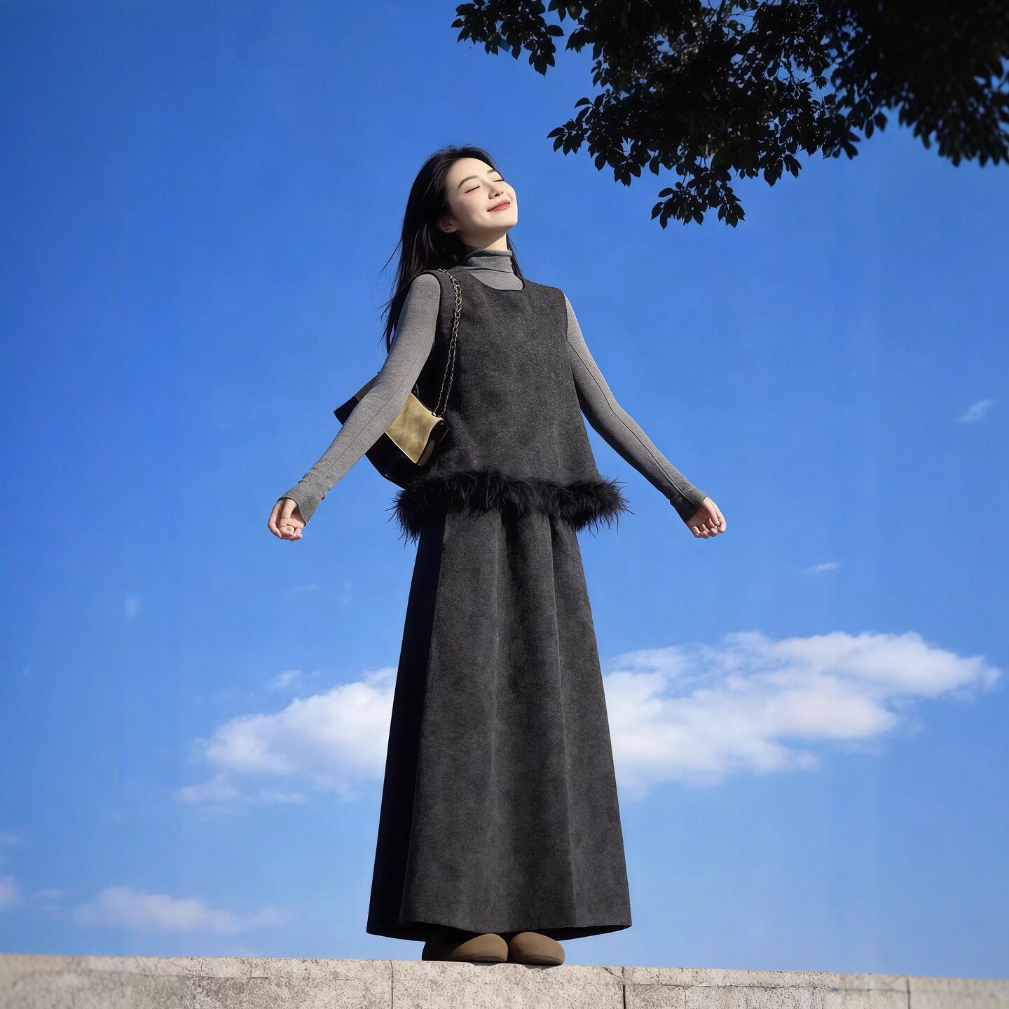巨好看冬装一整套2026超火穿搭重要场合漂亮毛呢洋装子套装女装