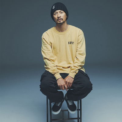 日本进口品牌IFC TEXT LOGO L/S TEE路亚潮流长袖衣服IFAW24-007