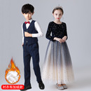 元 旦儿童演出服小学生大合唱女童红色礼服舞蹈裙诗歌朗诵表演服装