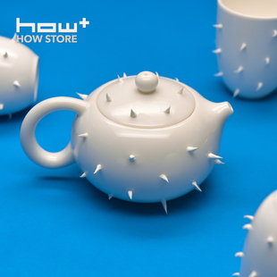 HOWstore Antibiotico Design白色仙人掌陶瓷茶壶礼物ins北欧