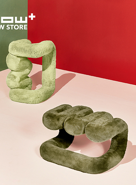 HOWstore XZOO 36.5℃系列艺术家具设计感环保皮草凳子毛绒