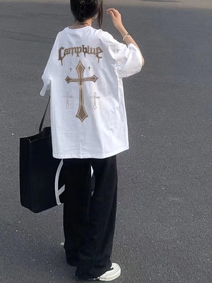 欧美高街风t恤女大码hiphop潮牌