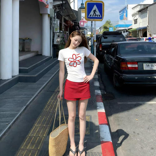 花朵印花韩系短袖t恤女夏季