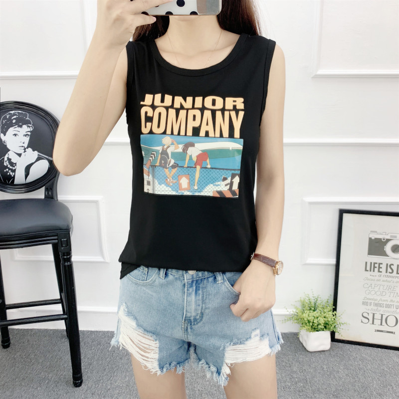 外穿小吊带背心无袖t恤女外搭打底内搭韩版宽松百搭mschf夏上衣潮