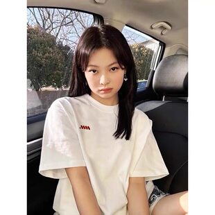 2026夏季新款设计感超火白色正肩t恤女短袖美式学院风宽松上衣潮