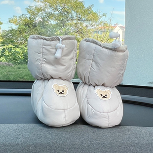 冬季 加厚保暖棉鞋 靴防掉6 12个月防风防水 软底高帮长筒鞋 婴儿鞋