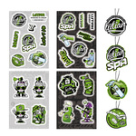 绿田汽美车贴PA壶洗车机精护个性贴纸改装贴画防水贴车载内饰香片