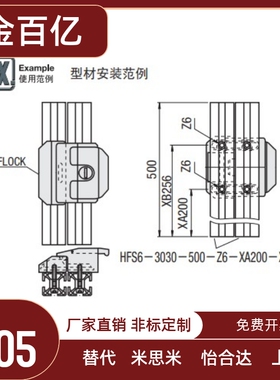 铝合金型a材用锁 HFLOCK5/6/8/8-45铝挤型材料专用配件,面包面板
