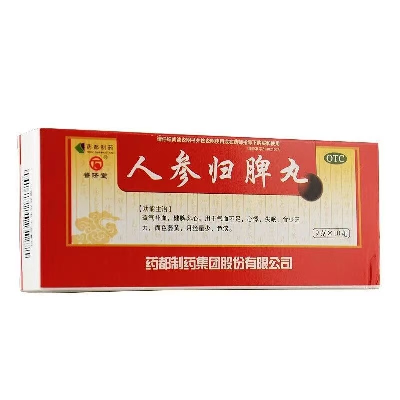普济堂 人参归脾丸 9g*10丸 QC