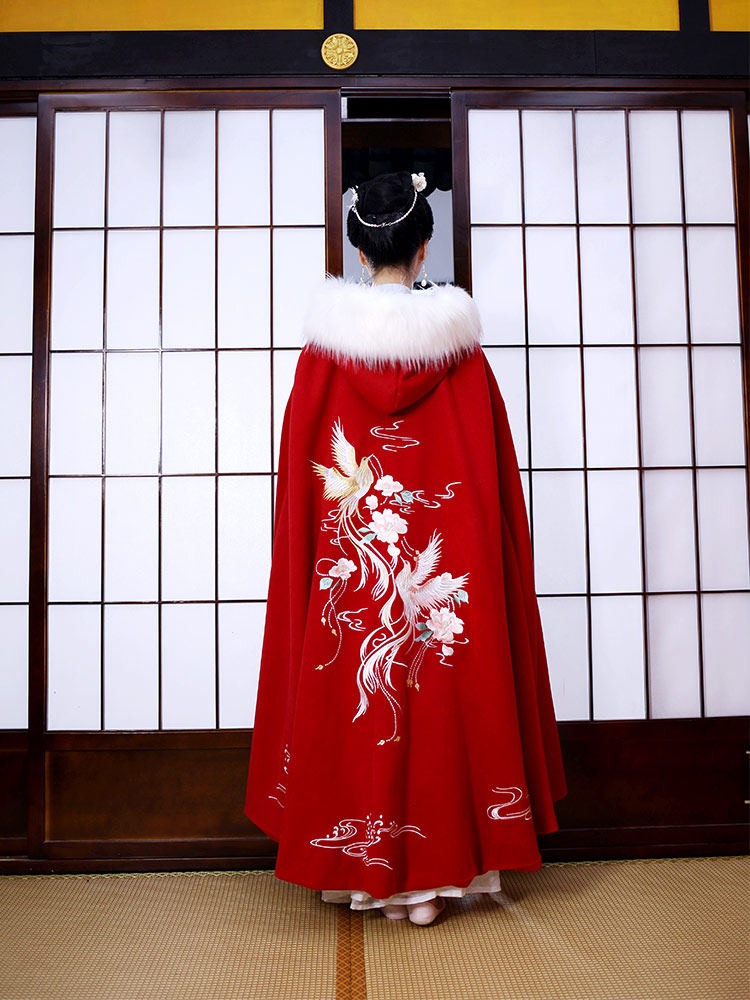 茉胭原创【长安曲】汉服斗篷女加绒加厚长款带帽披风斗篷外套秋冬