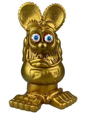 潮玩摆件黑色手办Ratfink33cm模型老鼠金色收藏芬克