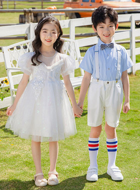 六一儿童节演出服幼儿园毕业照礼服女童蓬蓬裙小学生合唱表演服装