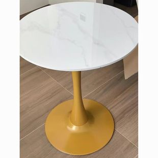 北欧轻奢岩板阳台茶桌椅接商务待洽谈4S店小圆桌子商务奶茶咖啡店