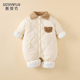 婴儿冬装 衣服男新生儿女宝宝连体衣加绒保暖加厚外出时髦棉服抱衣