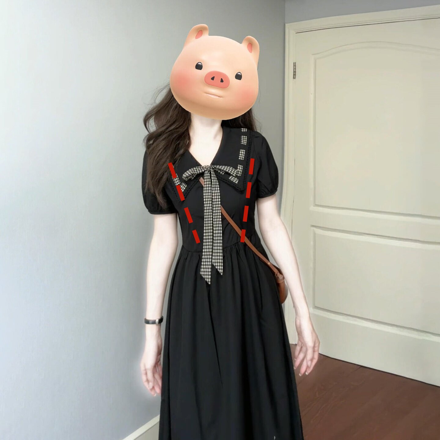 格子学院风夏哺乳装法式高级感学院风大方得体收腰显瘦哺乳连衣裙