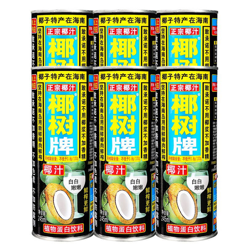 椰树椰汁罐装245ml*6瓶-N