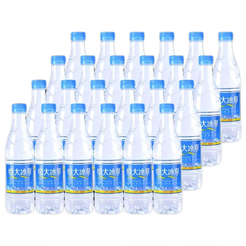 恒大冰泉深矿泉水塑膜装500ml*24瓶家庭车载会议便携分享装