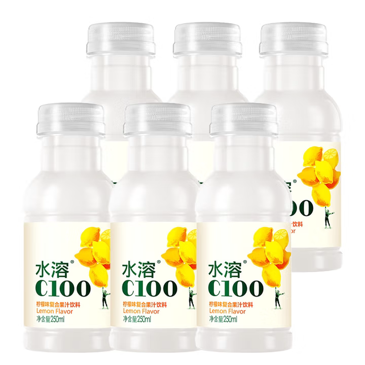 农夫山泉水溶C100果汁饮料柠檬柚子250ml*6瓶便携夏日饮品shm图片