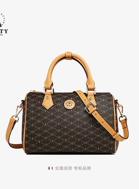 【商场同款】米堤妈妈斜挎手提包大容量复古波士顿枕头包老花包潮