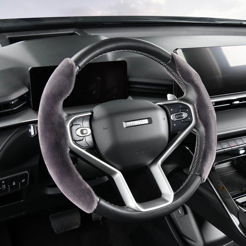 冬季方向盘套短毛绒保暖防滑