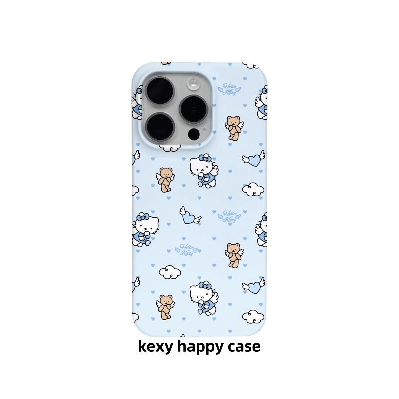 蓝色kitty猫适用华为mate70手机壳iPhone16promax新款小米15红米k80硬壳OPPOReno13苹果14创意爆款菲林软壳