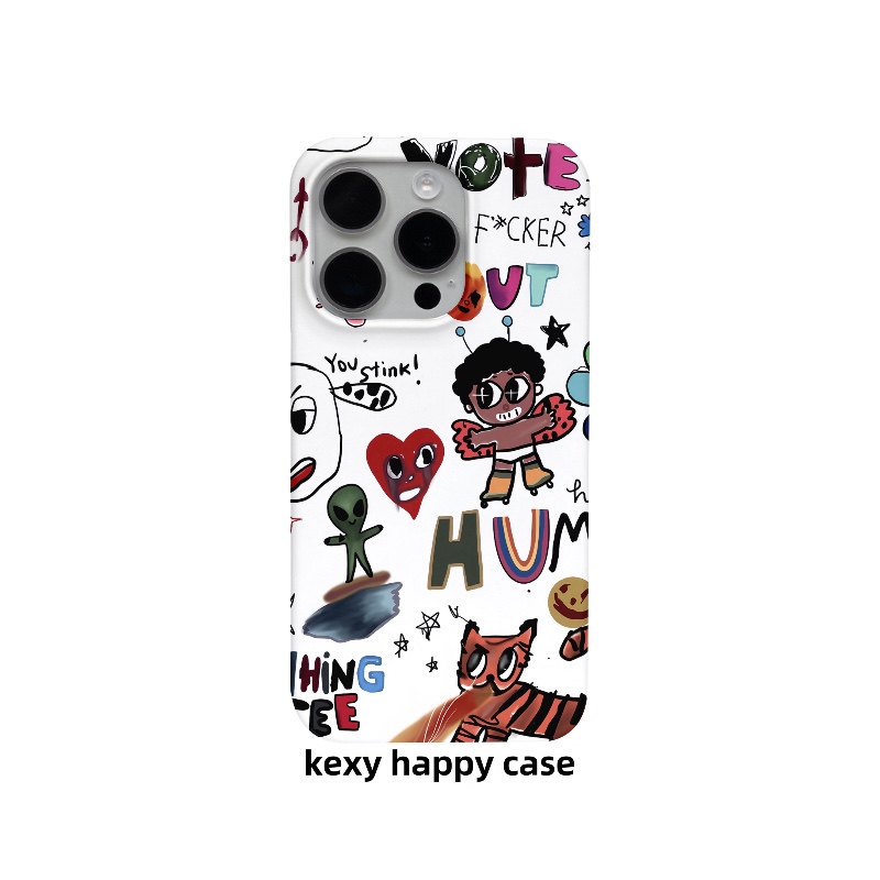 趣味涂鸦适用iPhone16promax华为mate60手机壳小米13红米k60新款软壳OPPOreno9苹果爆款15/14pro菲林防摔