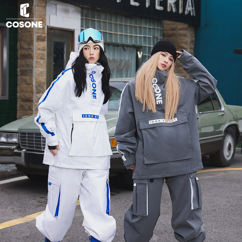 COSONE加棉滑雪服套头雪服男女单板滑雪上衣滑雪裤套装情侣雪服