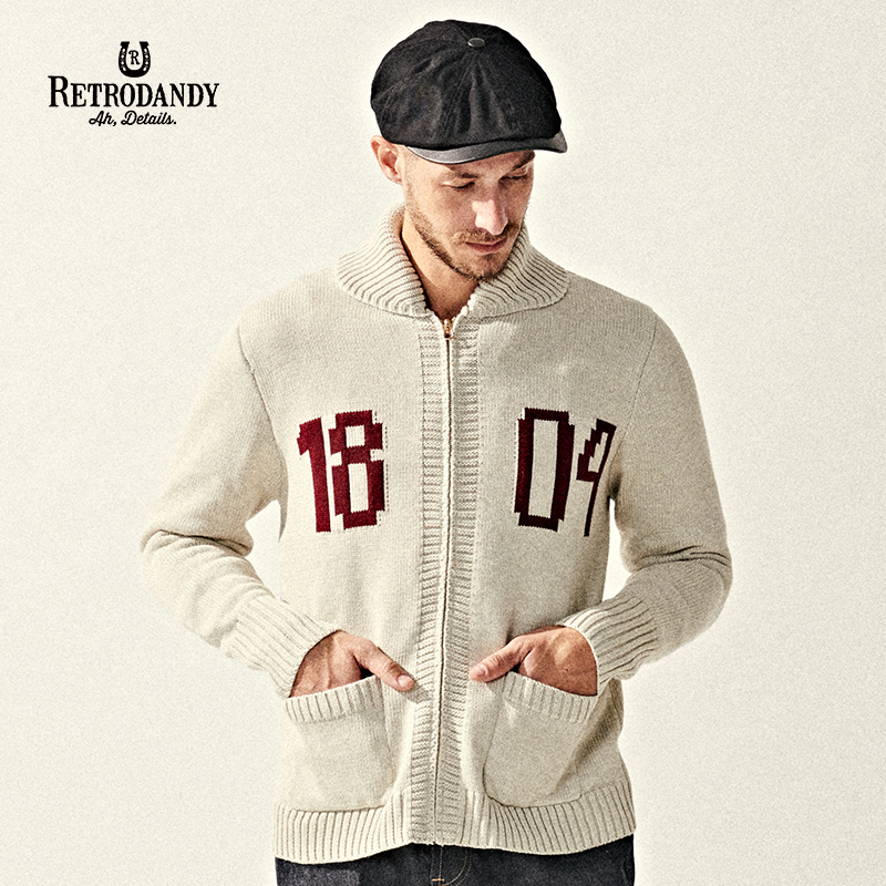 阿美咔叽复古机车针织毛衣秋冬