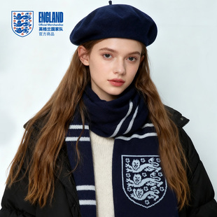 【官方正版】英格兰国家队 | 秋冬蓝色针织围巾保暖周边英伦